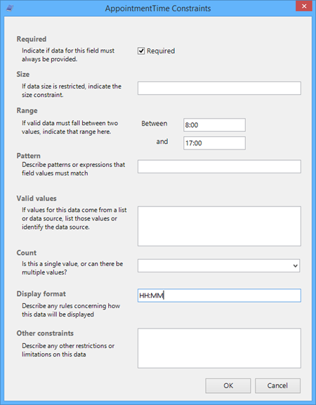 add constraints dialog